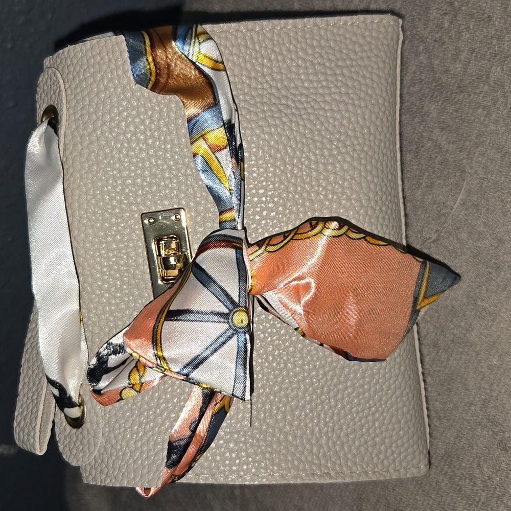SHEIN Beige Mini Bag with Scarf Detail